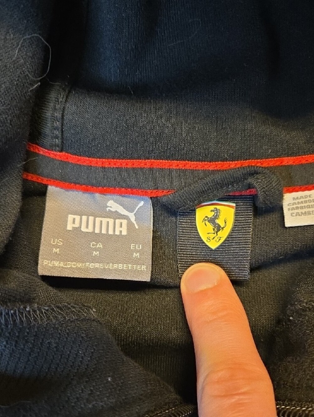 Puma Scuderia Ferrari Full Zip Hoodie Sweater Black And Red - Picture 7 of 12